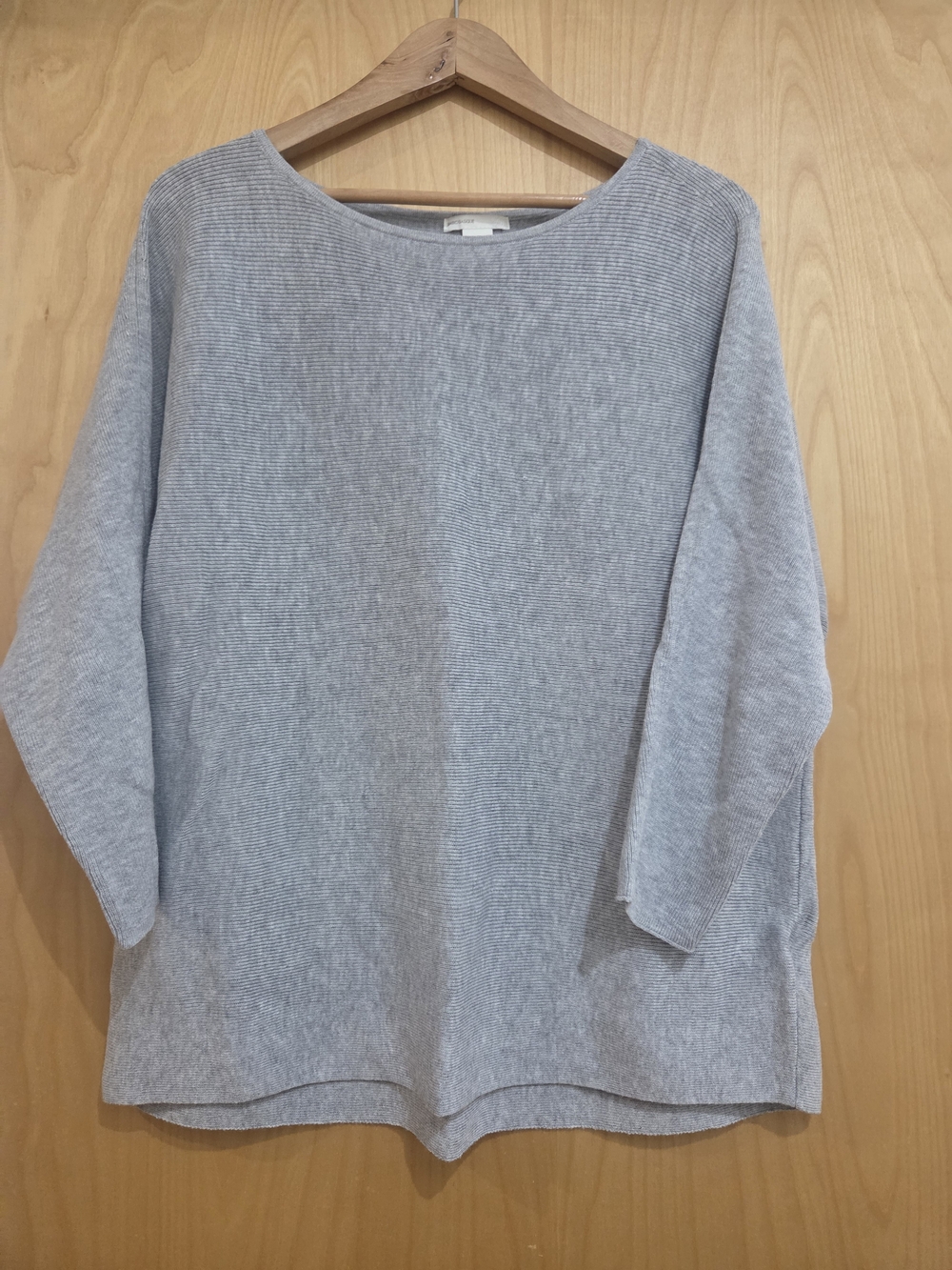 H&M Light Gray Ribbed Knit Top
